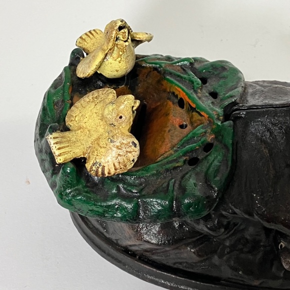 1883 Eagle and Eaglets Cast Iron Mechanical Bank circa 1950's Book of Knowledge - Picture 7 of 9